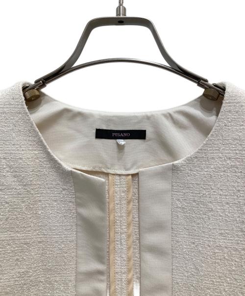 PISANO（ピサーノ）PISANO (ピサーノ) 金釦ツイードジャケット アイボリー サイズ:LL 未使用品の古着・服飾アイテム