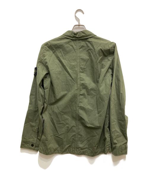 STONE ISLAND（ストーンアイランド）STONE ISLAND (ストーンアイランド) OLD EFFECT CANVAS OVERSHIRT カーキ サイズ:Sの古着・服飾アイテム