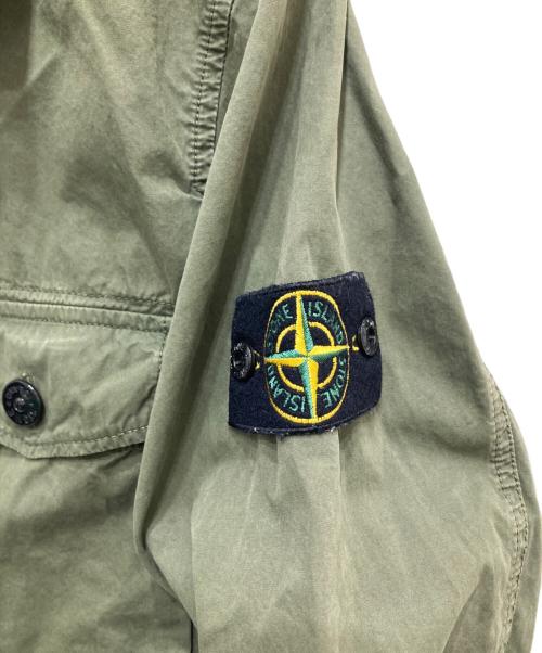 STONE ISLAND（ストーンアイランド）STONE ISLAND (ストーンアイランド) OLD EFFECT CANVAS OVERSHIRT カーキ サイズ:Sの古着・服飾アイテム