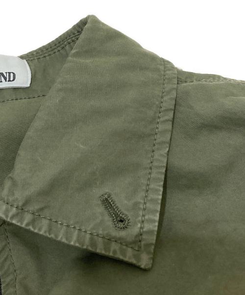 STONE ISLAND（ストーンアイランド）STONE ISLAND (ストーンアイランド) OLD EFFECT CANVAS OVERSHIRT カーキ サイズ:Sの古着・服飾アイテム
