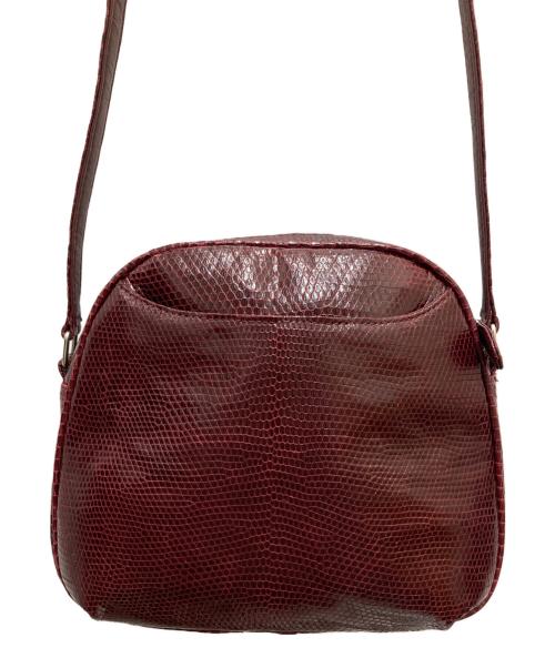 JRA（ジェーアールエー）JRA (ジェーアールエー) パイソンレザーショルダーバッグ ボルドーの古着・服飾アイテム
