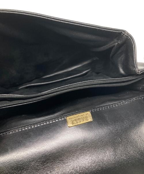 BALLY（バリー）BALLY (バリー) レザーショルダーバッグ ブラックの古着・服飾アイテム