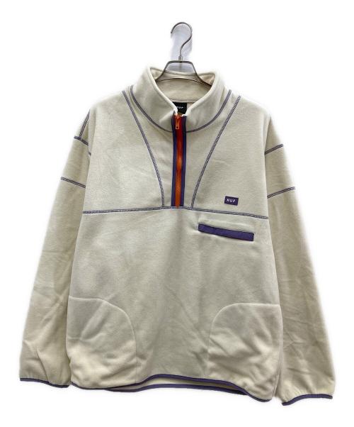 HUF（ハフ）HUF (ハフ) elysian quarter zip fleece ホワイト サイズ:XLの古着・服飾アイテム