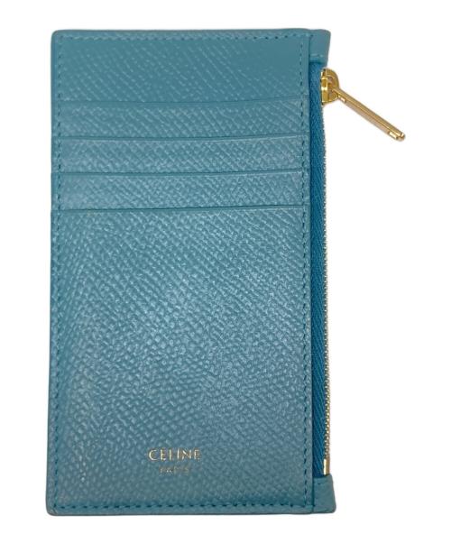 CELINE（セリーヌ）CELINE (セリーヌ) コンパクトジップカードホルダー ブルーの古着・服飾アイテム