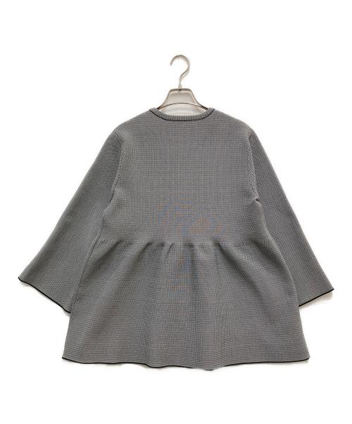 UNITED ARROWS（ユナイテッドアローズ）UNITED ARROWS (ユナイテッドアローズ) 千鳥格子柄フリルペプラムジャケット ホワイト×ブラック サイズ:表記なしの古着・服飾アイテム