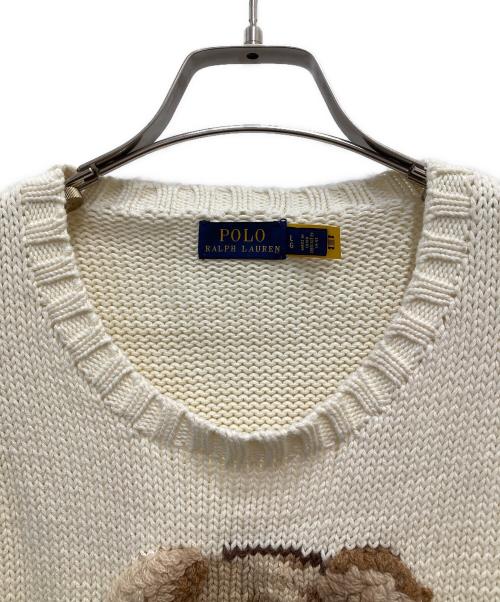 POLO RALPH LAUREN（ポロ・ラルフローレン）POLO RALPH LAUREN (ポロ・ラルフローレン) ポロベア刺繍セーター アイボリー サイズ:170/96Aの古着・服飾アイテム