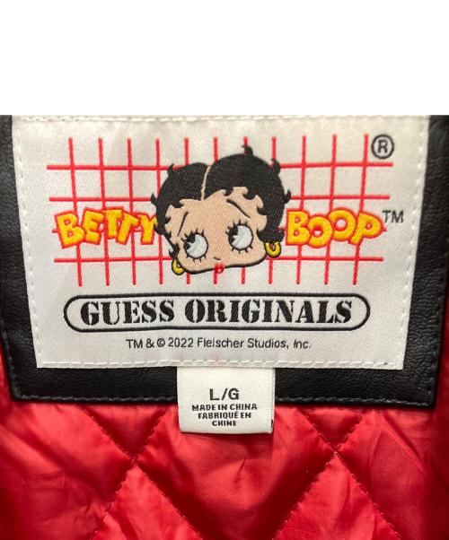 GUESS（ゲス）GUESS (ゲス) BETTY BOOP (ベティー・ブープ) GO BETTY BOOP UNISEX PU JACK ブラック サイズ:Lの古着・服飾アイテム