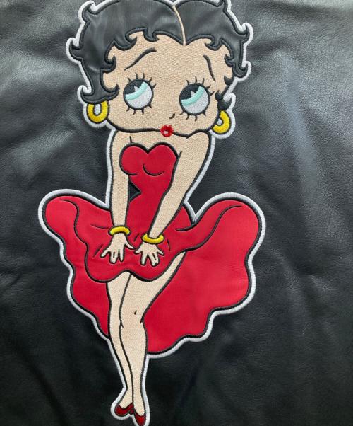 GUESS（ゲス）GUESS (ゲス) BETTY BOOP (ベティー・ブープ) GO BETTY BOOP UNISEX PU JACK ブラック サイズ:Lの古着・服飾アイテム