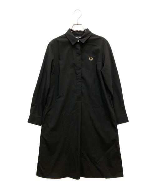 FRED PERRY（フレッドペリー）FRED PERRY (フレッドペリー) PLEATED BACK SHIRT/プリーツ バック シャツ ブラック サイズ:UK8の古着・服飾アイテム