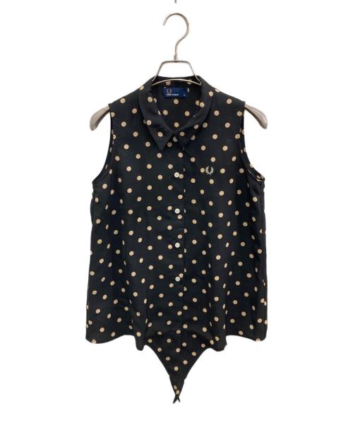 FRED PERRY（フレッドペリー）FRED PERRY (フレッドペリー) POLKA DOT SLEEVELESS SHIRT ブラック サイズ:10の古着・服飾アイテム