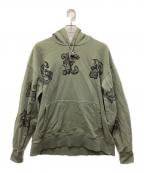 Denham×ATELIER RESERVEデンハム×アトリエリザーブ）の古着「アーチロゴプルオーバーパーカー」｜カーキ