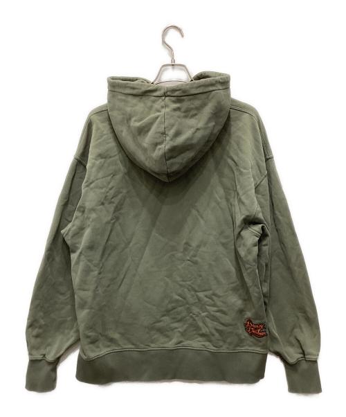 Denham（デンハム）Denham (デンハム) ATELIER RESERVE (アトリエリザーブ) アーチロゴプルオーバーパーカー カーキ サイズ:タグにサイズ表記なし（下記参照）の古着・服飾アイテム