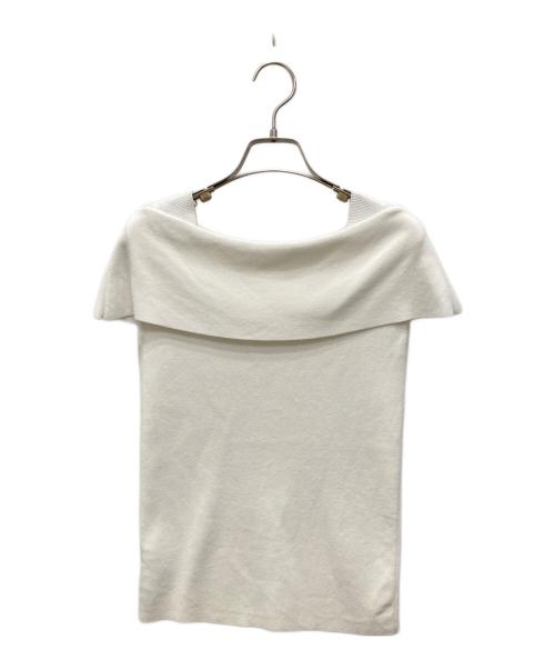 JENNE（ジェンヌ）JENNE (ジェンヌ) ショルダーラップサマーニット ホワイト サイズ:Sの古着・服飾アイテム