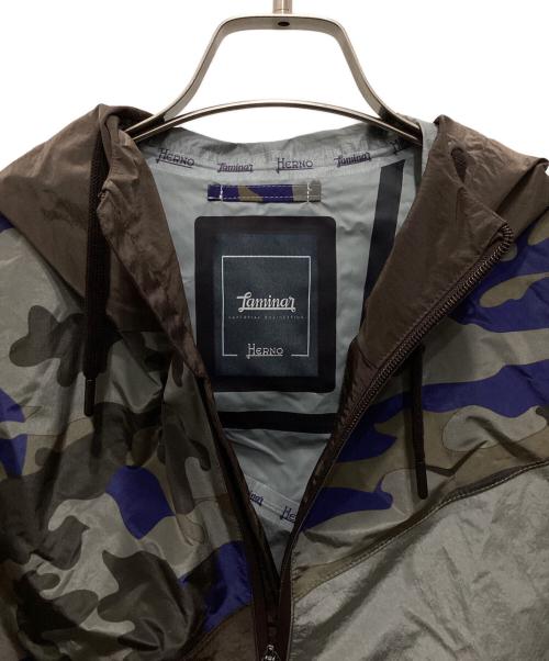 HERNO（ヘルノ）HERNO (ヘルノ) カモフラージュPT ナイロンフーデッドジャケット ブラウン サイズ:44の古着・服飾アイテム