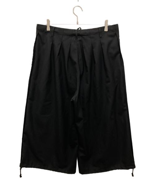 GROUND Y（グラウンドワイ）GROUND Y (グラウンドワイ) WOOL POLYESTER GABARDINE BALLOON PANTS ブラック サイズ:3の古着・服飾アイテム