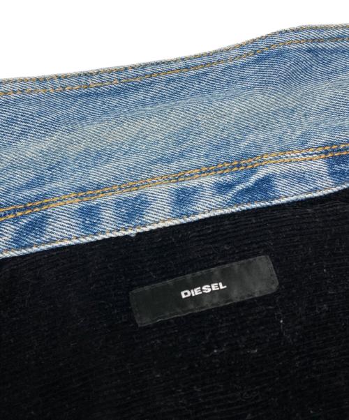 DIESEL（ディーゼル）DIESEL (ディーゼル) デニム切替チェックシャツ レッド×インディゴ サイズ:Sの古着・服飾アイテム