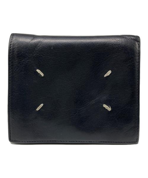 Maison Margiela（メゾンマルジェラ）Maison Margiela (メゾンマルジェラ) レザーコンパクトウォレット ブラックの古着・服飾アイテム