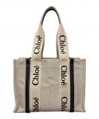 Chloeクロエ）の古着「Woody ミディアムトートバッグ」｜ナチュラル×ブラック