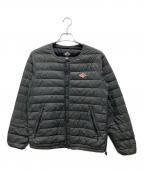 DANTONダントン）の古着「ノーカラーダウンジャケット」｜グレー