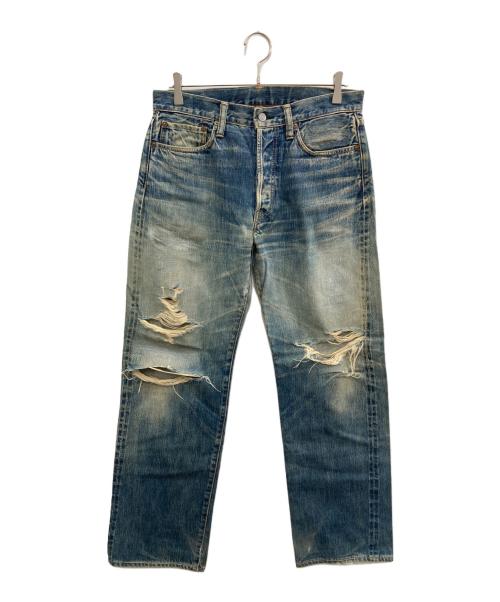 45rpm（45アールピーエム）45rpm (45アールピーエム) ダメージデニムパンツ ブルー サイズ:W33の古着・服飾アイテム