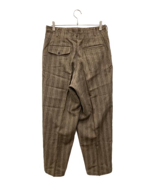 Y's for men（ワイズフォーメン）Y'S for men (ワイズフォーメン) リネンタックワイドパンツ ブラウン サイズ:Mの古着・服飾アイテム