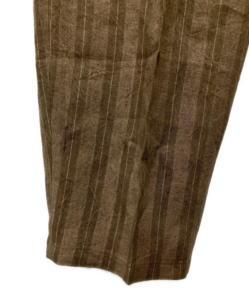 Y's for men（ワイズフォーメン）Y'S for men (ワイズフォーメン) リネンタックワイドパンツ ブラウン サイズ:Mの古着・服飾アイテム