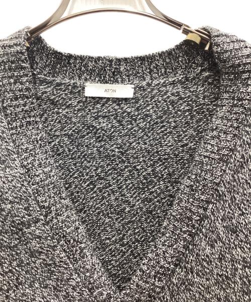 ATON（エイトン）ATON (エイトン) WOOL MOULINE オーバーサイズカーディガン グレー サイズ:02の古着・服飾アイテム