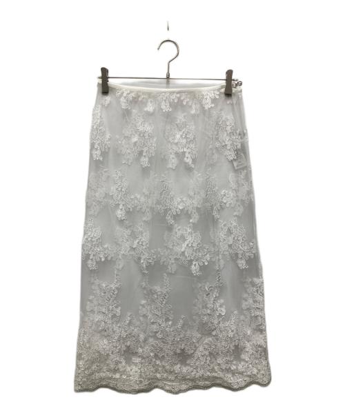 Spick and Span（スピックアンドスパン）Spick and Span (スピックアンドスパン) スカラレーススカート ホワイト サイズ:Freeの古着・服飾アイテム