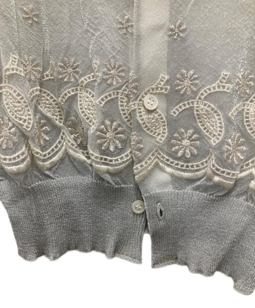 tricot COMME des GARCONS（トリココムデギャルソン）tricot COMME des GARCONS (トリココムデギャルソン) 刺繍カーディガン グレー サイズ:Freeの古着・服飾アイテム