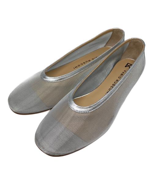 FABIO RUSCONI（ファビオルスコーニ）FABIO RUSCONI (ファビオルスコーニ) シアーフラットシューズ シルバー サイズ:38の古着・服飾アイテム