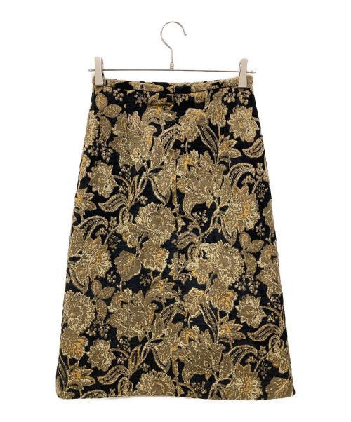 JOHNBULL（ジョンブル）JOHNBULL (ジョンブル) ジャガードミディスカート イエロー サイズ:Sの古着・服飾アイテム