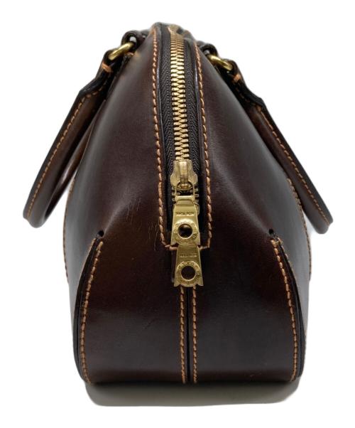 HUNTING WORLD（ハンティングワールド）HUNTING WORLD (ハンティングワールド) レザーハンドバッグ ブラウンの古着・服飾アイテム