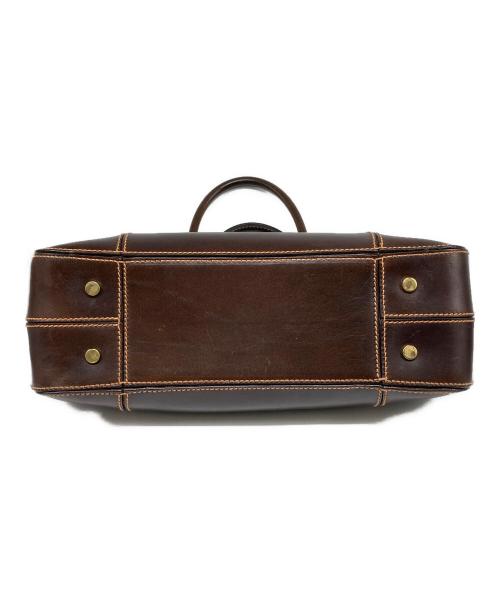 HUNTING WORLD（ハンティングワールド）HUNTING WORLD (ハンティングワールド) レザーハンドバッグ ブラウンの古着・服飾アイテム
