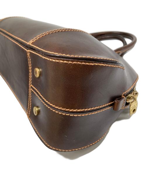 HUNTING WORLD（ハンティングワールド）HUNTING WORLD (ハンティングワールド) レザーハンドバッグ ブラウンの古着・服飾アイテム