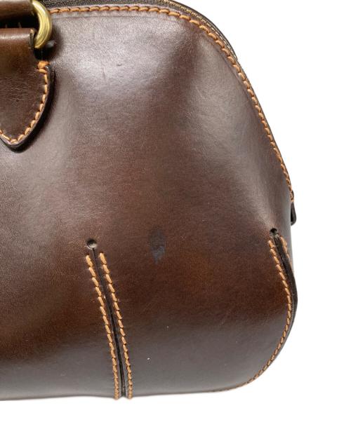 HUNTING WORLD（ハンティングワールド）HUNTING WORLD (ハンティングワールド) レザーハンドバッグ ブラウンの古着・服飾アイテム
