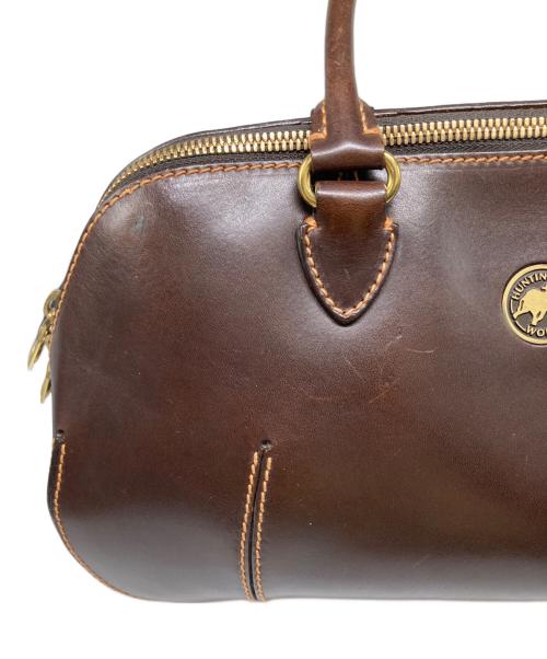 HUNTING WORLD（ハンティングワールド）HUNTING WORLD (ハンティングワールド) レザーハンドバッグ ブラウンの古着・服飾アイテム