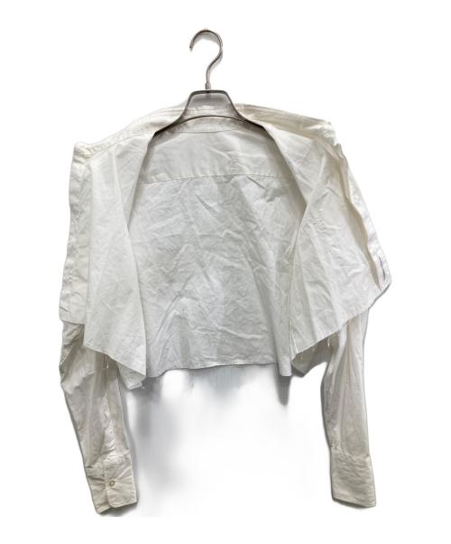 JAN SOLVIE ASSEMBLY（ヤンソルヴィアッセンブリー）JAN SOLVIE ASSEMBLY (ヤンソルヴィアッセンブリー) クロップド シャツ ホワイト サイズ:Freeの古着・服飾アイテム