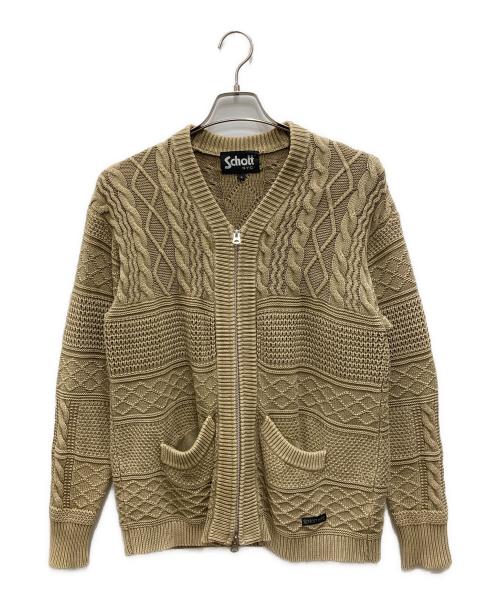 Schott（ショット）Schott (ショット) ジップカーディガン ベージュ サイズ:Sの古着・服飾アイテム