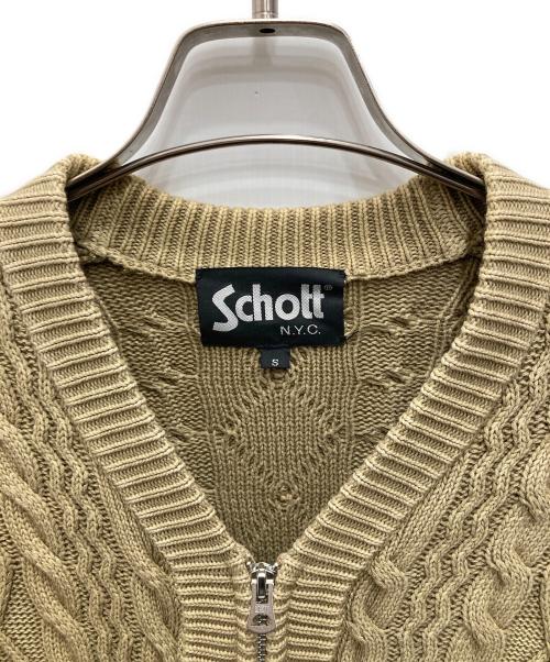 Schott（ショット）Schott (ショット) ジップカーディガン ベージュ サイズ:Sの古着・服飾アイテム