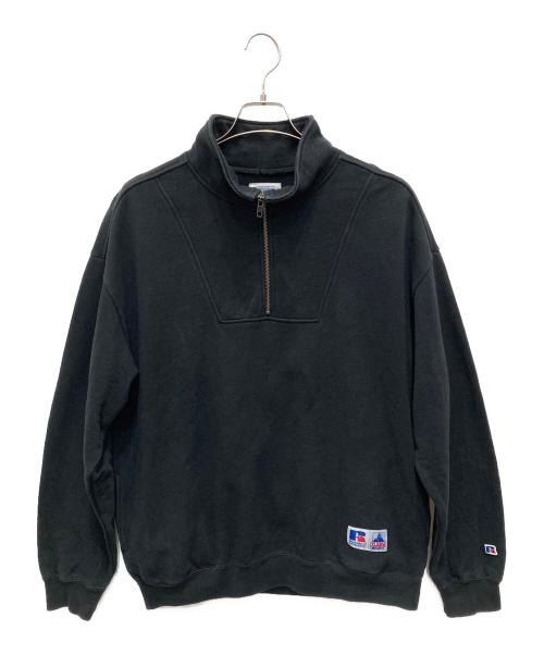 RUSSELL ATHLETIC（ラッセルアスレチック）RUSSELL ATHLETIC (ラッセルアスレチック) X-LARGE (エクストララージ) ハーフジップスウェット ブラック サイズ:Lの古着・服飾アイテム