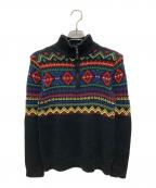 POLO RALPH LAURENポロ・ラルフローレン）の古着「ハーフジップニット」｜ブラック