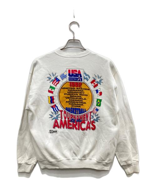 SALEM（セーラム）salem (セーラム) 90`SヴィンテージNBAプリントスウェット ホワイト サイズ:Lの古着・服飾アイテム