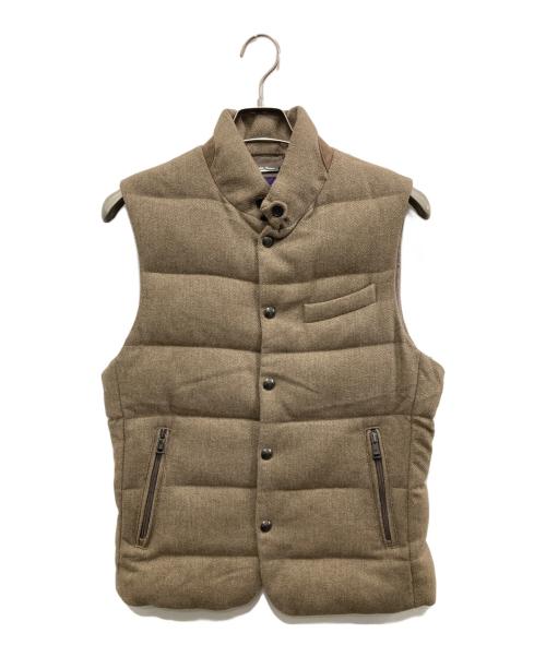 RALPH LAUREN Purple Label（ラルフ ローレン パープル レーベル）RALPH LAUREN PURPLE LABEL (ラルフ ローレン パープル レーベル) コットンシルクダウンベスト ベージュ サイズ:XSの古着・服飾アイテム