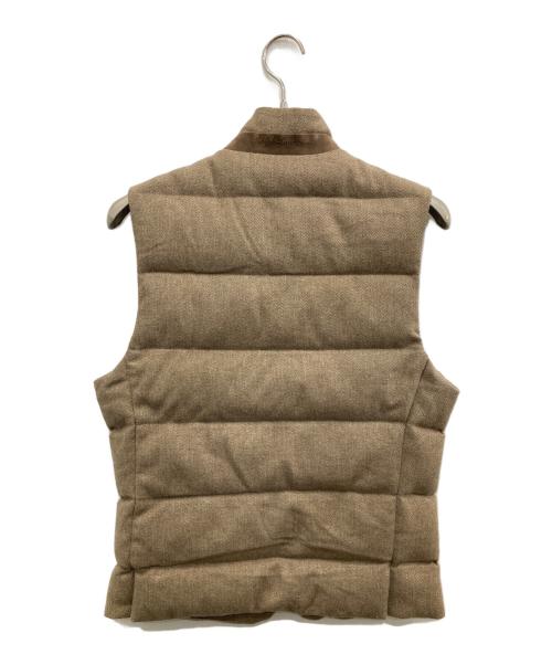 RALPH LAUREN Purple Label（ラルフ ローレン パープル レーベル）RALPH LAUREN PURPLE LABEL (ラルフ ローレン パープル レーベル) コットンシルクダウンベスト ベージュ サイズ:XSの古着・服飾アイテム