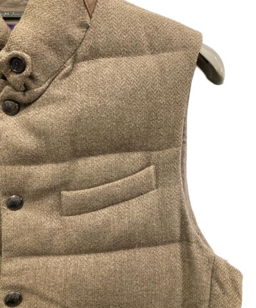 RALPH LAUREN Purple Label（ラルフ ローレン パープル レーベル）RALPH LAUREN PURPLE LABEL (ラルフ ローレン パープル レーベル) コットンシルクダウンベスト ベージュ サイズ:XSの古着・服飾アイテム