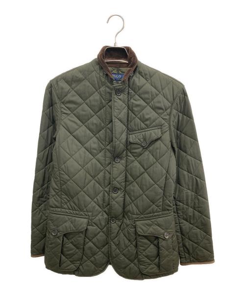 POLO RALPH LAUREN（ポロ・ラルフローレン）POLO RALPH LAUREN (ポロ・ラルフローレン) エルボーパッチキルティングジャケット カーキ サイズ:XSの古着・服飾アイテム
