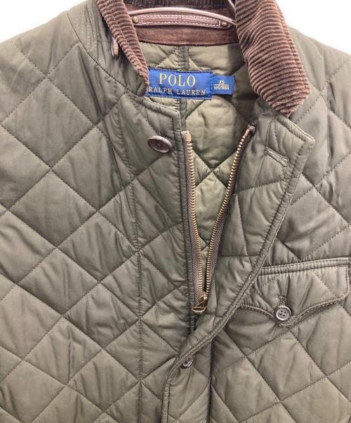 POLO RALPH LAUREN（ポロ・ラルフローレン）POLO RALPH LAUREN (ポロ・ラルフローレン) エルボーパッチキルティングジャケット カーキ サイズ:XSの古着・服飾アイテム