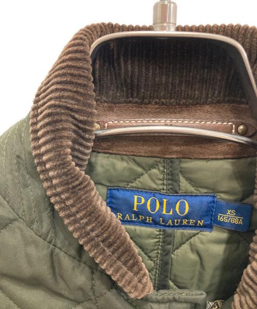 POLO RALPH LAUREN（ポロ・ラルフローレン）POLO RALPH LAUREN (ポロ・ラルフローレン) エルボーパッチキルティングジャケット カーキ サイズ:XSの古着・服飾アイテム