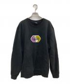 stussyステューシー）の古着「Basic S Applique Crew」｜ブラック