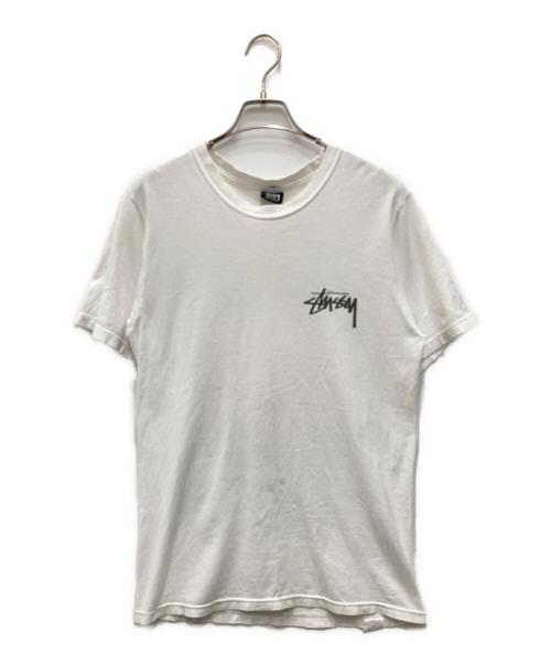 stussy（ステューシー）stussy (ステューシー) reflection tee/リフレクション ティー ホワイト×ピンク サイズ:Sの古着・服飾アイテム